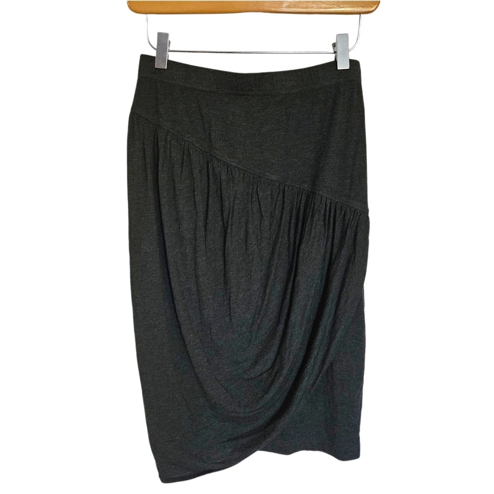 Bitte Kai Rand Copenhagen‎ gray draped stretch knit pencil skirt